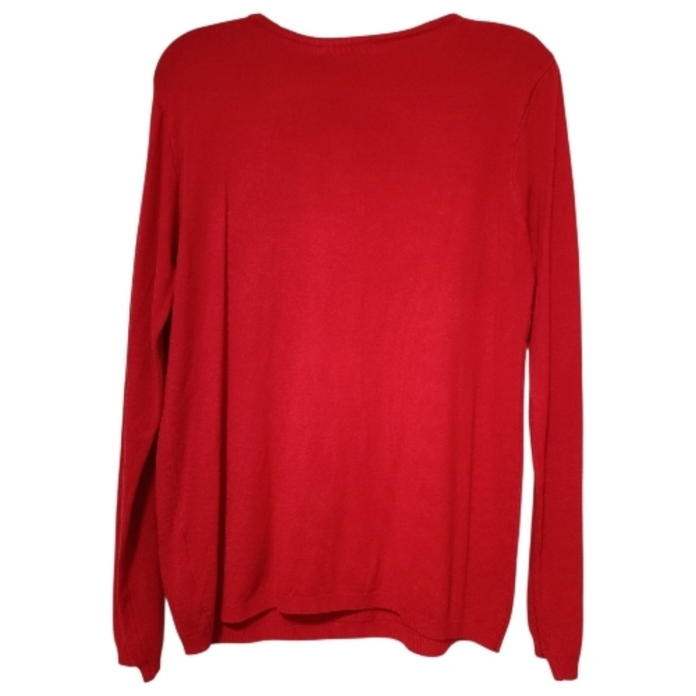 XL❤️Vintage Festive Vibrant Red Sweater Heart Pearls Design Valentine Galentine - Picture 6 of 6